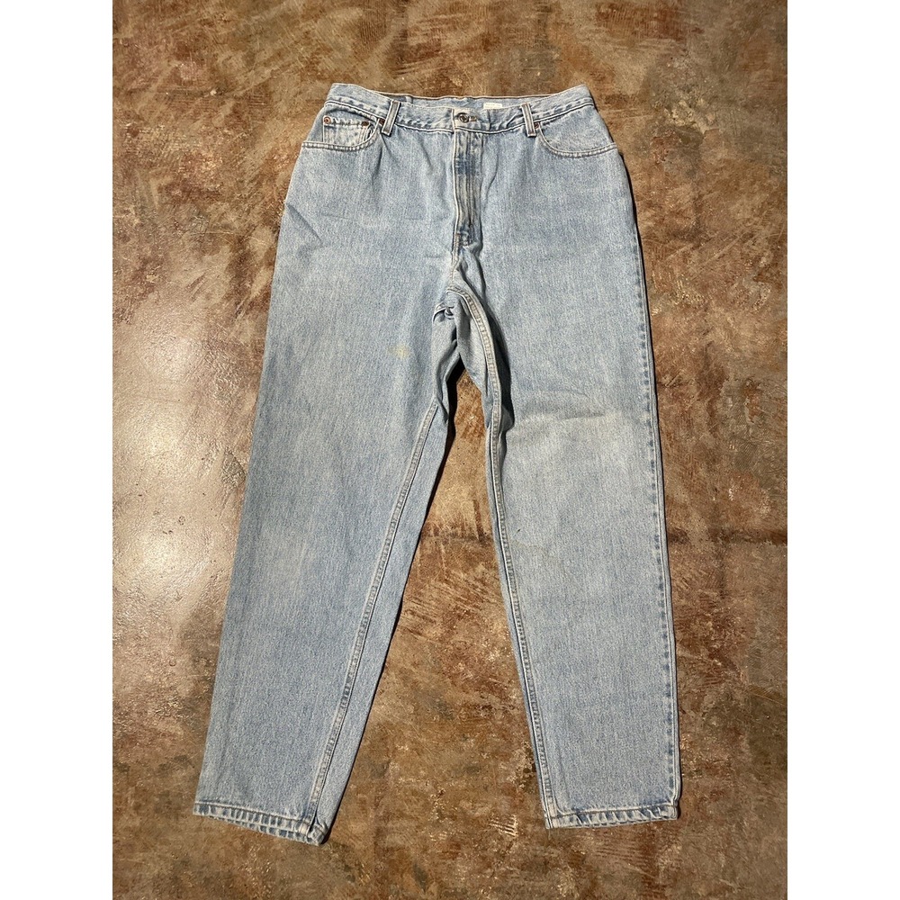 Vintage Levi's 550 Relaxed Fit Tapered Leg Light Blue Mom Jeans Sz 16 Reg. M *